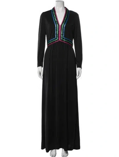 Pre-owned Victor Costa Vintage Long Dress In Blue