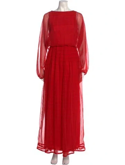 Pre-owned Victor Costa Vintage Long Dress In Red