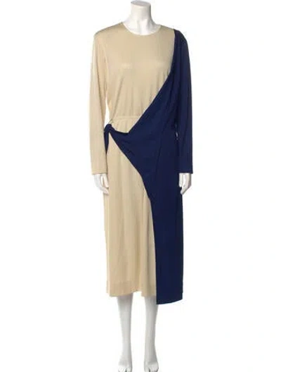 Pre-owned Victor Costa Vintage Midi Length Dress In Neutral