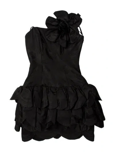 Pre-owned Victor Costa Vintage Mini Dress In Black