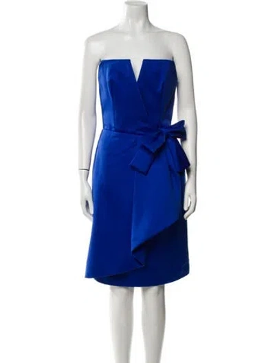 Pre-owned Victor Costa Vintage Mini Dress In Blue