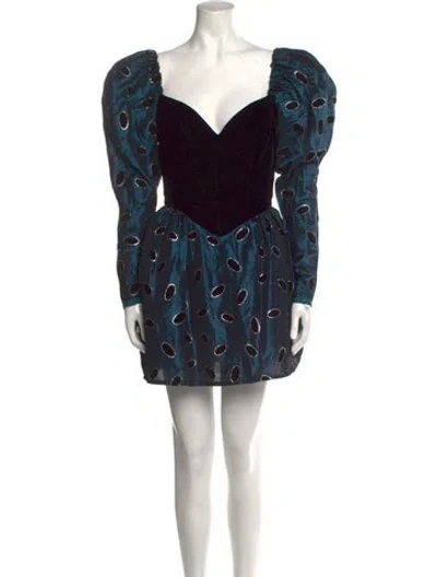 Pre-owned Victor Costa Vintage Mini Dress In Multi