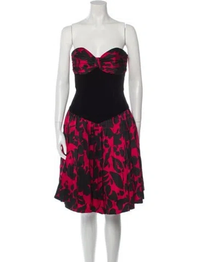 Pre-owned Victor Costa Vintage Mini Dress In Red