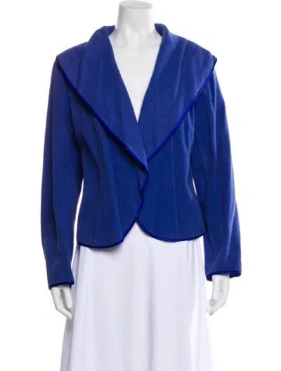 Pre-owned Victor Costa Vintage Wool Evening Jacket In Blue