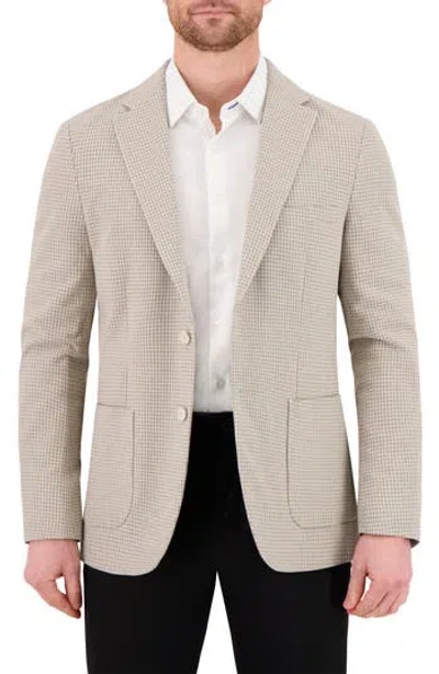 Victor Emmanuel Unstructured Comfort Knit Cotton Blend Sport Coat In Tan