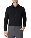 Victor Emmanuel Regular Fit Solid Black Knit Cotton Dress Shirt In Black