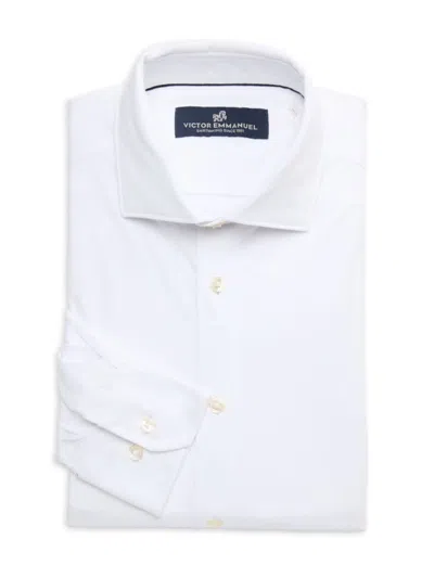 Victor Emmanuel Men's Modern Fit Cutaway Collar Dress Shirt In White