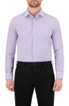 Victor Emmanuel Micro Check Print Tech Stretch Dress Shirt In Purple