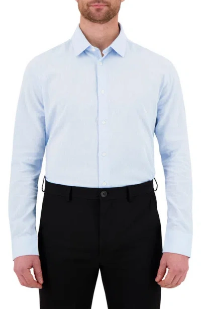 Victor Emmanuel Modern Fit Solid Linen & Cotton Dress Shirt