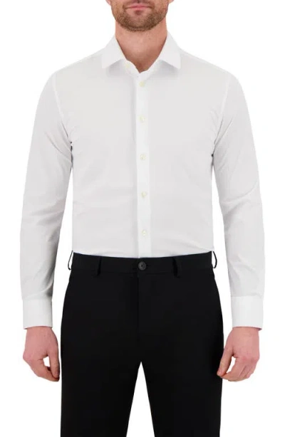 Victor Emmanuel Modern Fit Solid White Tech Stretch Dress Shirt