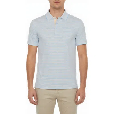 Victor Emmanuel Tipped Knit Polo In Blue