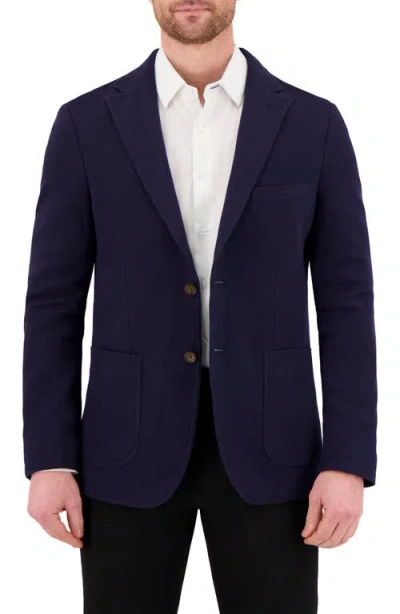 Victor Emmanuel Unstructured Comfort Knit Cotton Blend Sport Coat In 421 Navy