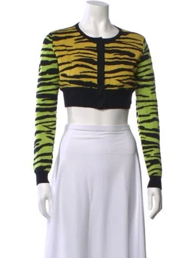Pre-owned Victor Glemaud Animal Print Crew Neck Sweater In Multicolor
