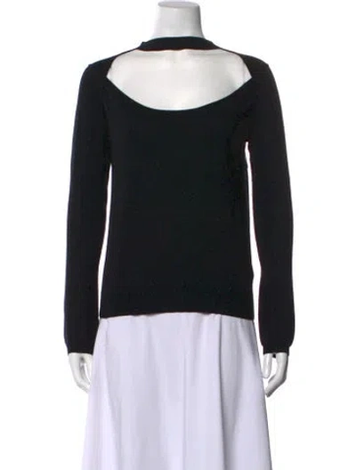 Pre-owned Victor Glemaud Asymmetrical Long Sleeve Top In Black