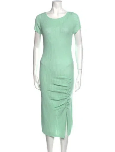 Pre-owned Victor Glemaud Bateau Neckline Midi Length Dress In Green