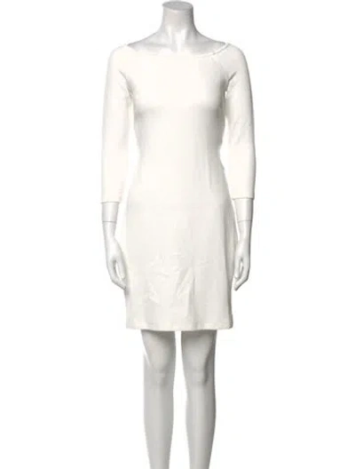 Pre-owned Victor Glemaud Bateau Neckline Mini Dress In White