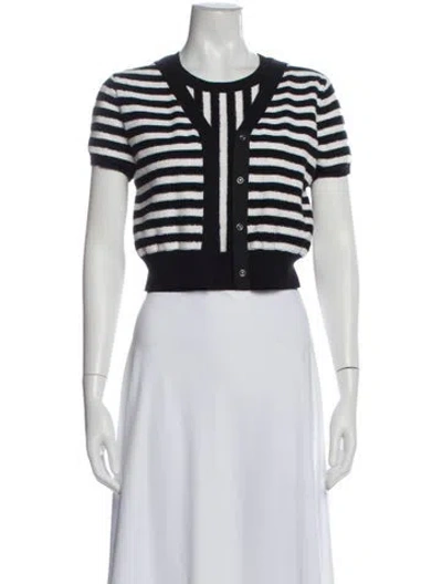 Pre-owned Victor Glemaud Cashmere Striped Sweater In White