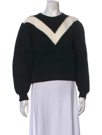 Pre-owned Victor Glemaud Colorblock Pattern Crew Neck Top In Black