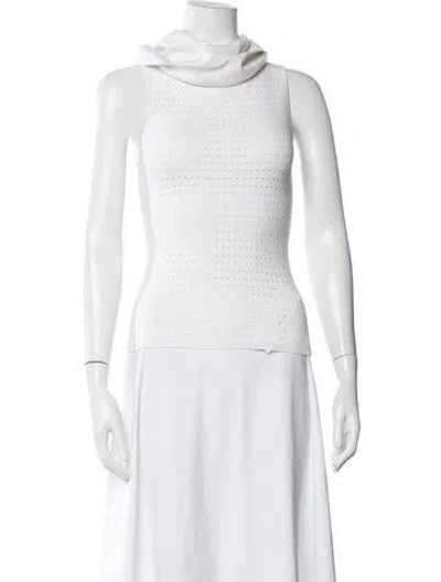 Pre-owned Victor Glemaud Cowl Neck Sleeveless Top In White