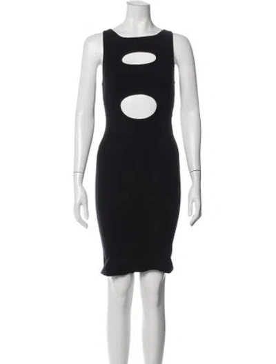 Pre-owned Victor Glemaud Crew Neck Mini Dress In Blue