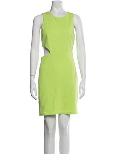 Pre-owned Victor Glemaud Crew Neck Mini Dress In Green