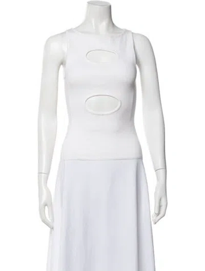Pre-owned Victor Glemaud Crew Neck Sleeveless Top In White