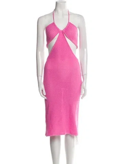 Pre-owned Victor Glemaud Halterneck Mini Dress In Pink