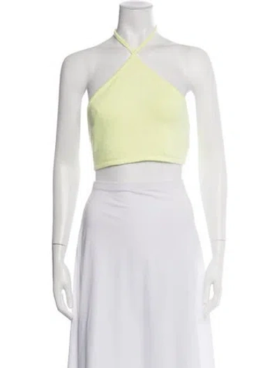 Pre-owned Victor Glemaud Halterneck Sleeveless Crop Top In Green