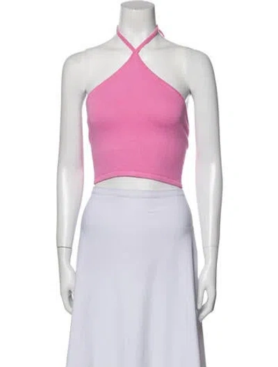 Pre-owned Victor Glemaud Halterneck Sleeveless Crop Top W/ Tags In Pink