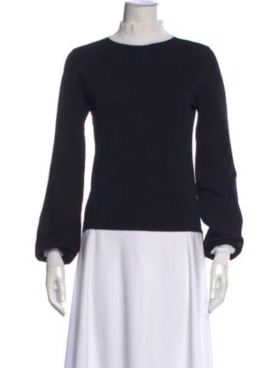 Pre-owned Victor Glemaud Mock Neck Long Sleeve Top In Black