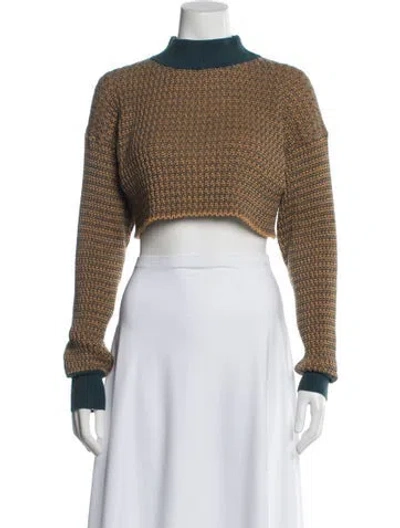 Pre-owned Victor Glemaud Mock Neck Sweater In Brown