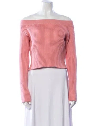 Pre-owned Victor Glemaud Off-the-shoulder Sweater In Pink