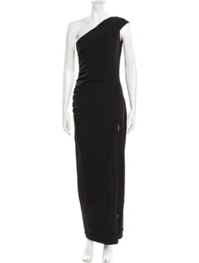 Pre-owned Victor Glemaud One-shoulder Long Dress In Black