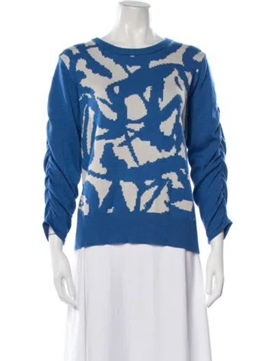 Pre-owned Victor Glemaud Patterned Crew Neck Sweater In Blue