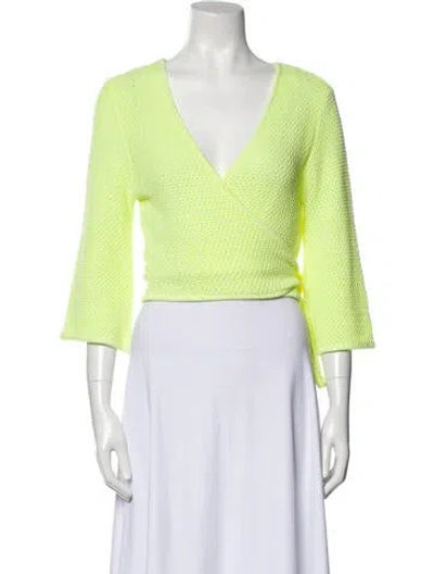 Pre-owned Victor Glemaud Plunge Neckline Sweater W/ Tags In Green