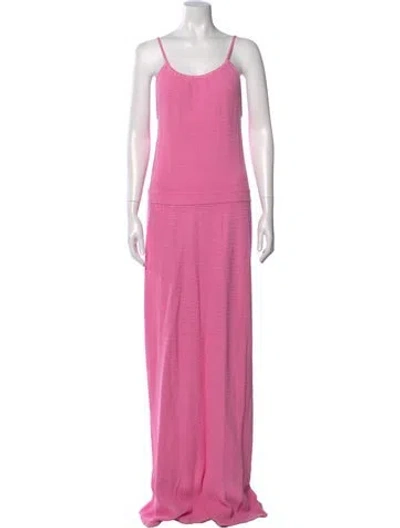 Pre-owned Victor Glemaud Scoop Neck Long Dress In Pink