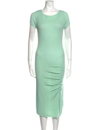 Pre-owned Victor Glemaud Scoop Neck Midi Length Dress In Green