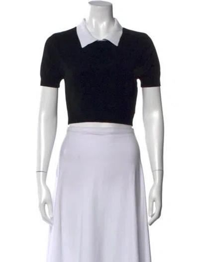 Pre-owned Victor Glemaud Short Sleeve Crop Top In Black