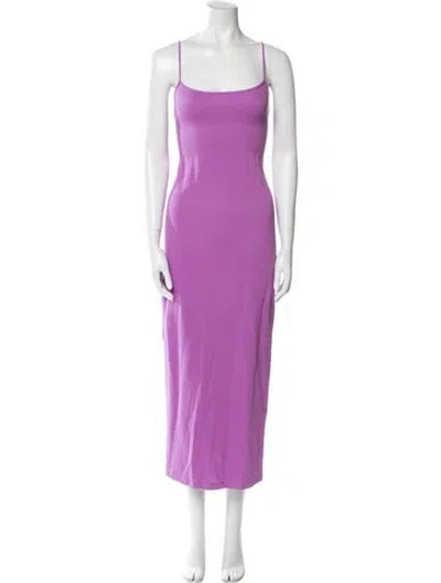 Pre-owned Victor Glemaud Square Neckline Long Dress In Purple