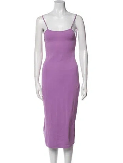 Pre-owned Victor Glemaud Square Neckline Midi Length Dress In Purple