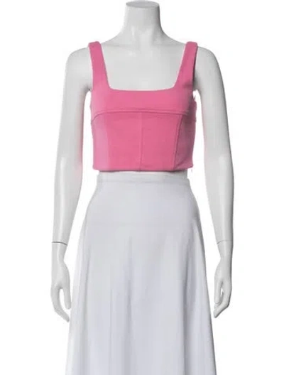 Pre-owned Victor Glemaud Square Neckline Sleeveless Crop Top In Pink
