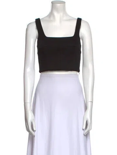 Pre-owned Victor Glemaud Square Neckline Sleeveless Crop Top W/ Tags In Black