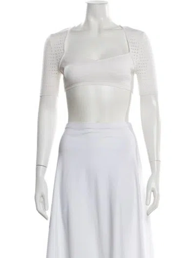 Pre-owned Victor Glemaud Square Neckline Sweater In White