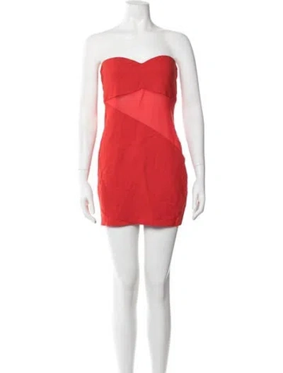Pre-owned Victor Glemaud Strapless Mini Dress In Orange
