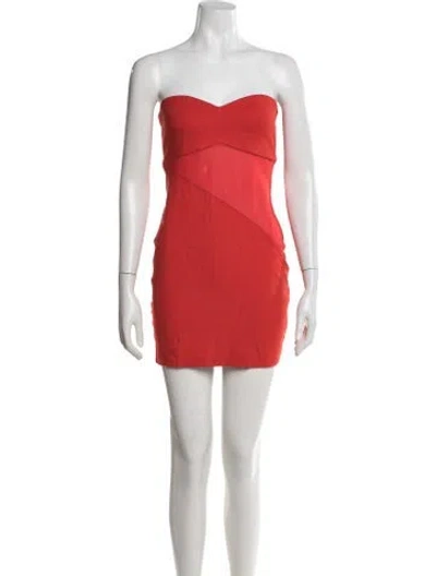 Pre-owned Victor Glemaud Strapless Mini Dress In Red
