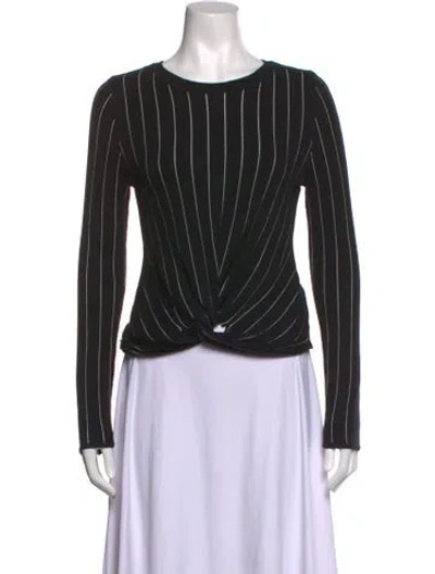 Pre-owned Victor Glemaud Striped Crew Neck Top In Black