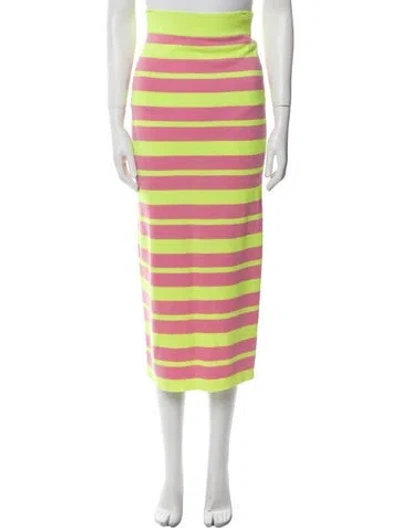 Pre-owned Victor Glemaud Striped Midi Length Skirt In Pink