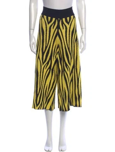 Pre-owned Victor Glemaud Striped Wide Leg Pants In Yellow