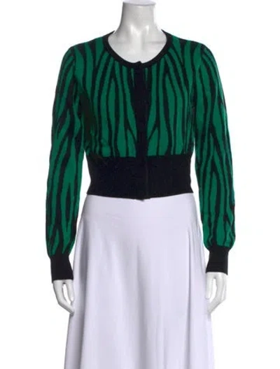 Pre-owned Victor Glemaud Wool Animal Print Sweater In Green