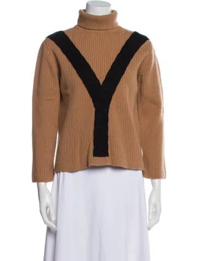 Pre-owned Victor Glemaud Wool Colorblock Pattern Sweater In Brown